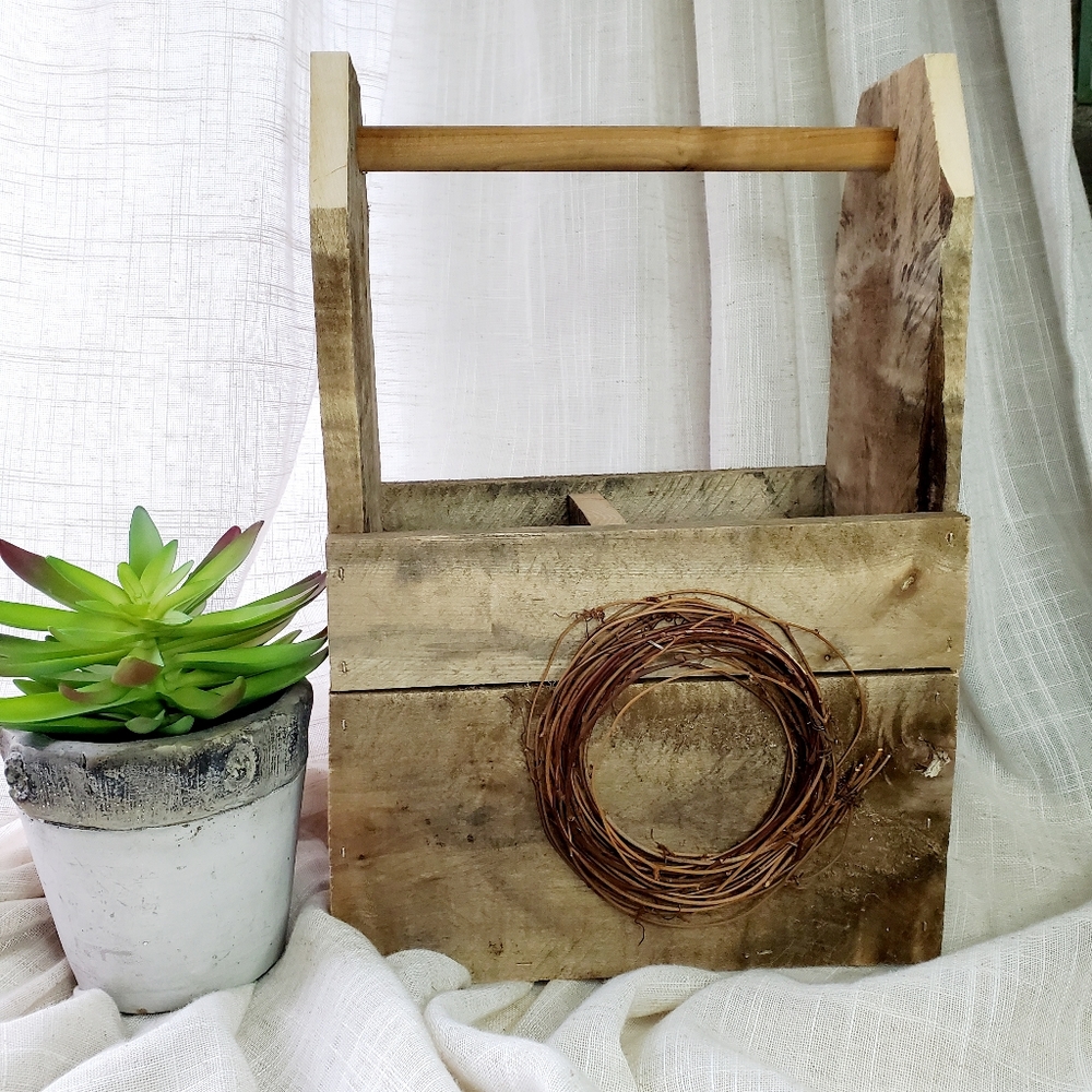 Hand Made Recycled Barn Wood Wine Caddy